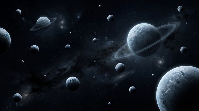 Drifting Rogue Planets in Dark Intergalactic Space with Cosmic Dust and Nebula Glow