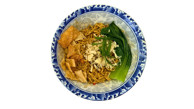 Indonesian Chicken Noodles Mie Ayam Isolated on transparant Background