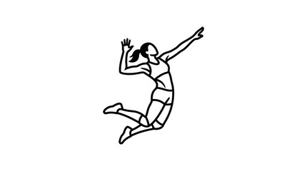 Fototapeta premium Volleyball Player Jumping Spike Action Silhouette