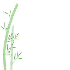 Naklejka premium Bamboo Border Frame with Green Leaves Isolated on Transparent Background