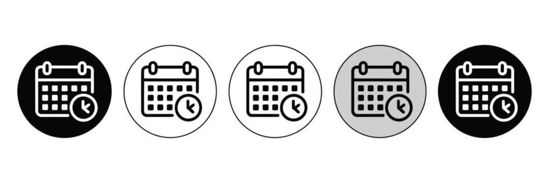 Calendar Icon, Schedule Sign Symbol Date Planner Reminder Business UI Design Illustration