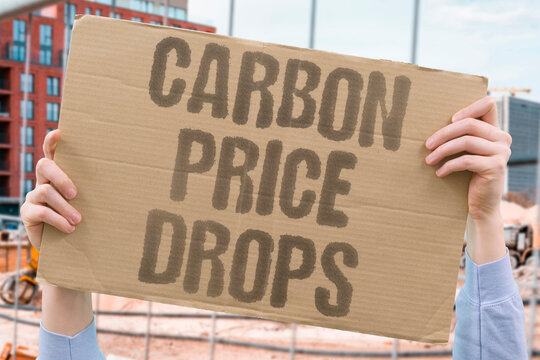 "Carbon price drops" Market fails to penalize pollution. FAILS, PENALIZE, POLLUTION, DROPS, CARBON.