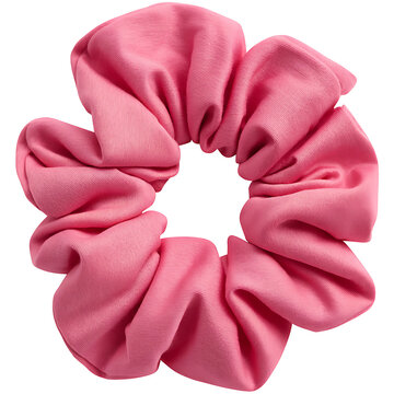 Pink fabric hair scrunchie tie