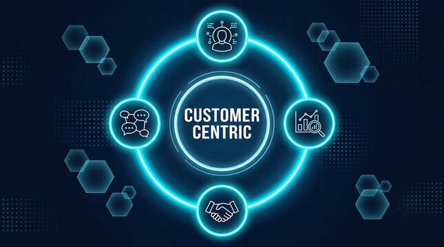 Customer centric concept, customer first in business strategy vector ai new