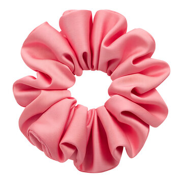 Pink fabric hair scrunchie band
