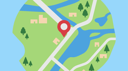 Obraz premium A map with a red location pin.