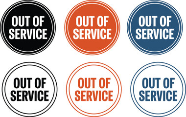 Obraz premium Stickers displaying out of service notices help identify broken equipment in a professional environment.
