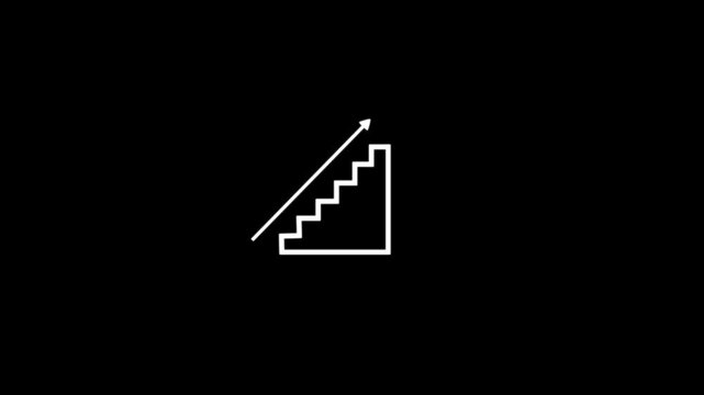 Ladder stair up indicating arrow icon. house equipment stairs icon animation.