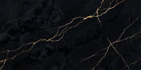 Abstract elegant black marble texture with striking golden veins, exuding a luxurious and sophisticated ambiance. The intricate patterns create a visually captivating backdrop. © MDSHAHIDURRAHMAN