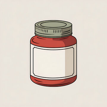 Small red pixel art spice jar