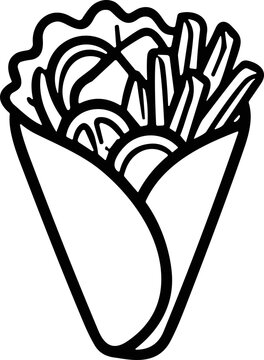 Delicious Shawarma Wrap Cartoon - Vector Food Illustration