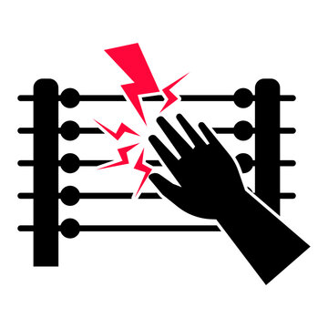 "Electric fence warning" icon