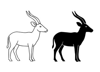 Fototapeta premium Minimalist bongo icon in outline and silhouette design