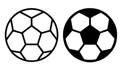 Naklejka premium Minimalist soccer ball icon in outline and silhouette design