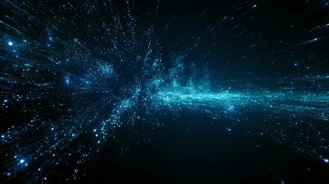 Infinite fiber optic data pipeline with dynamic glowing light flux (AI Generated)