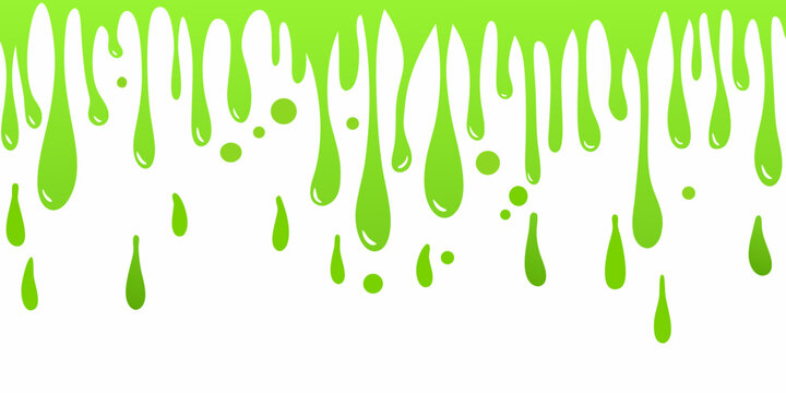 Green slime drips pattern on a white background