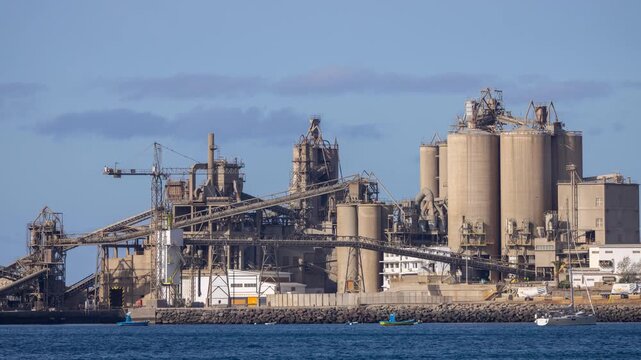 A timelapse of a power plant by the sea in gran canaria, spain