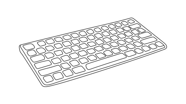 Computer keyboard illustration on white background.