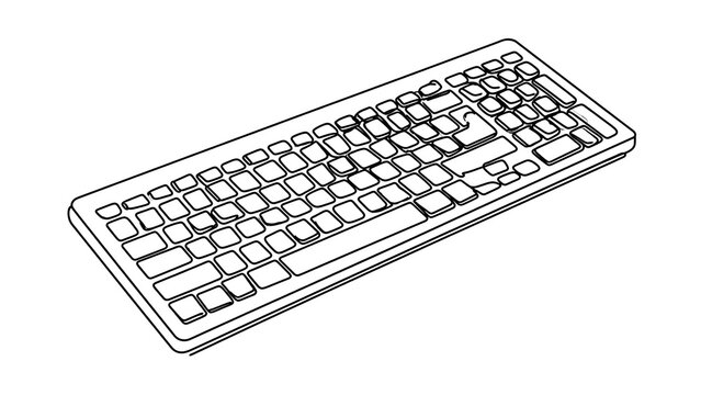 Computer keyboard isolated on white background.