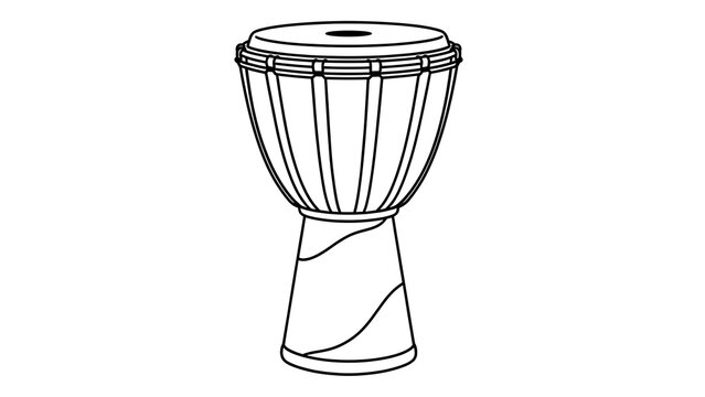 Djembe drum illustration on white background.