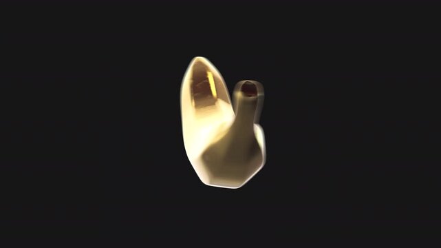 A golden moving 3D object with alpha for easy drag and drop.
