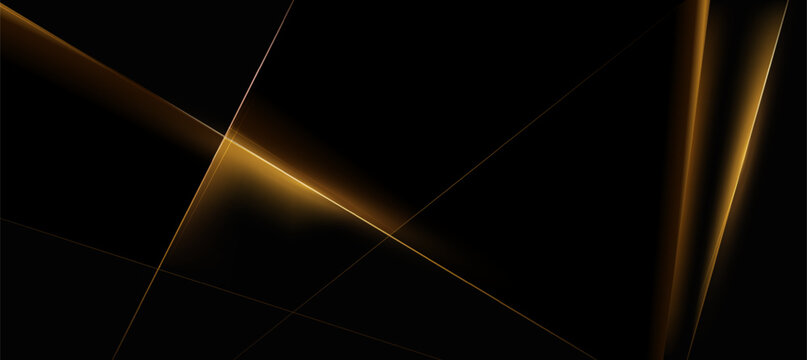 Golden and dark abstract geometric luxury background vector. Social ads banner or Landing page.