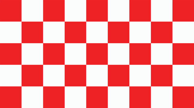 Classic Red and White Checkered Pattern. Minimalist Geometric Checkerboard Background for Retro Picnic Tablecloth, Italian Restaurant Branding, and Vintage Pop Art Wallpaper