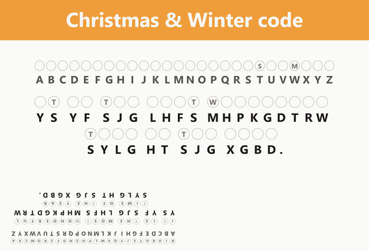 Christmas and winter code puzzle worksheet for children with a secret message decoding activity for educational holiday fun and elementary school learning resources