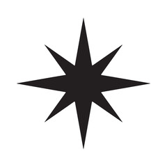 Fototapeta premium Eight pointed star silhouette on a white background graphic design element