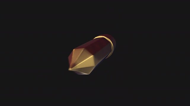 A golden moving 3D object with alpha for easy drag and drop.
