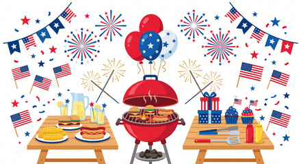 Fototapeta premium Patriotic BBQ Cookout
