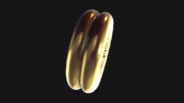 A golden moving 3D object with alpha for easy drag and drop.
