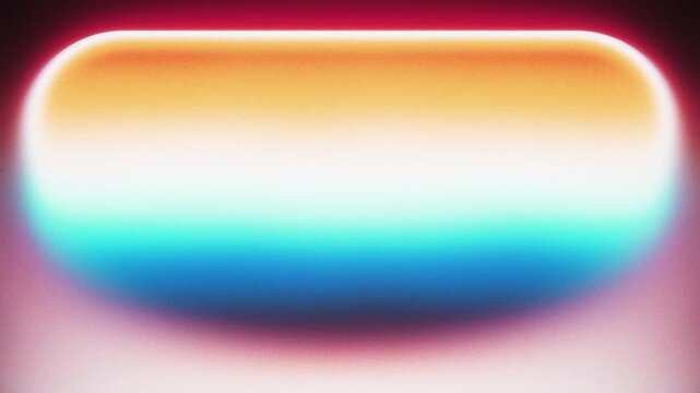 Glowing multicolor gradient capsule shape animation on black background, seamless loop as a title card and opening title backdrop for social media music video and event content 16:9