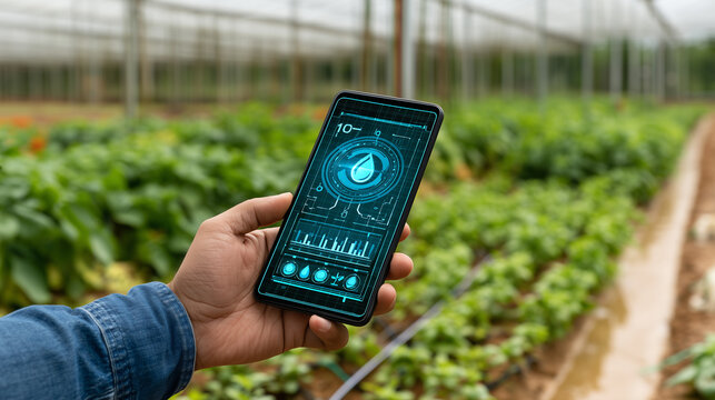 Agriculture and Water Saving Concept with Sustainable Farming and Efficient Irrigation