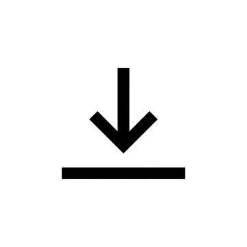 download icon isolated on white background, simple download arrow symbol vector style, download button icon illustration, black download sign with arrow and line