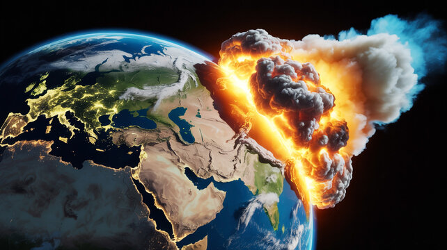 Catastrophic Asteroid Impact Collision With Planet Earth from Outer Space