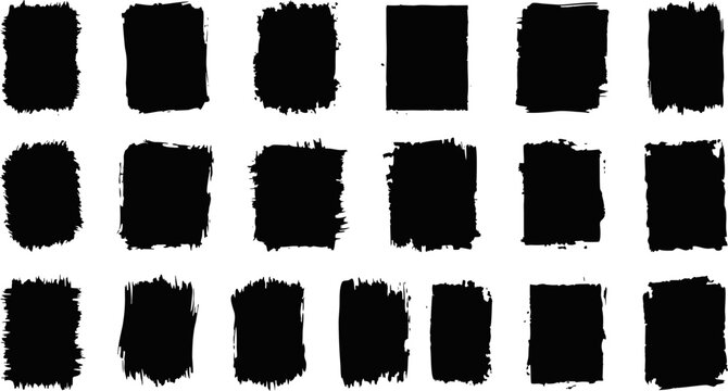 Grunge Paint Stains Set of Black Ink Texture Shapes on White Background for Design Projects Featuring Stain, Splatter, Smudge