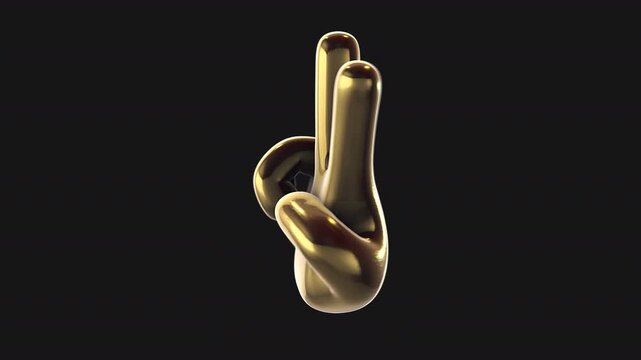 A golden moving 3D object with alpha for easy drag and drop.
