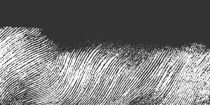 Close up of a black and white fingerprint texture with a dark gray background pattern
