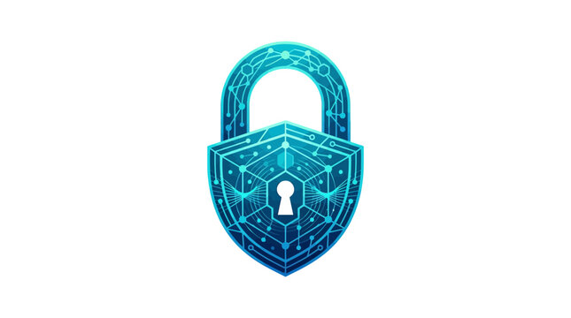Digital Lock Security Protection Icon.