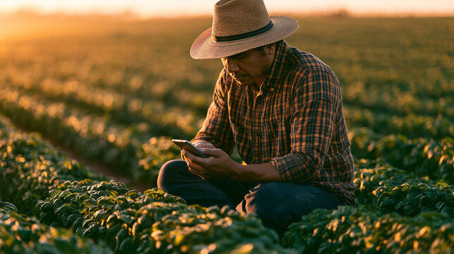 Agriculture and Water Saving Concept with Sustainable Farming and Efficient Irrigation