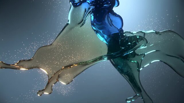 abstract flowing liquid gradient of deep blue