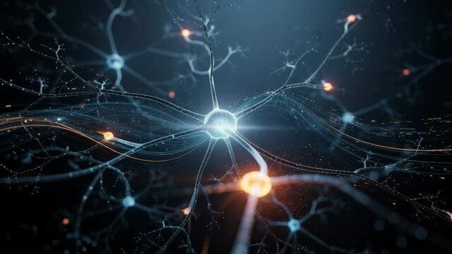 Mesmerizing video of glowing neurons firing and transmitting electric signals in the human brain