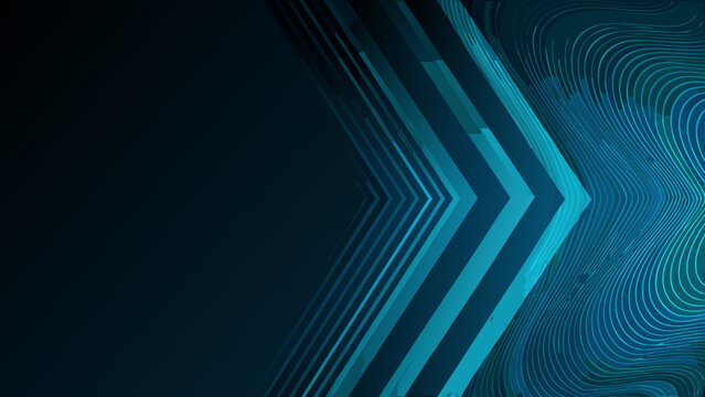 Parallel lines and curved shapes vector illustration with a dark teal and navy color scheme