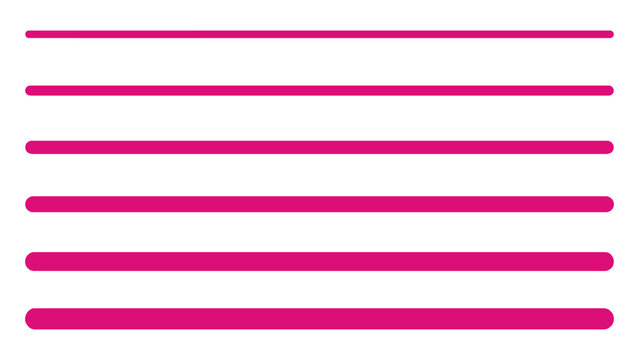 Set of pink horizontal lines with rounded edges