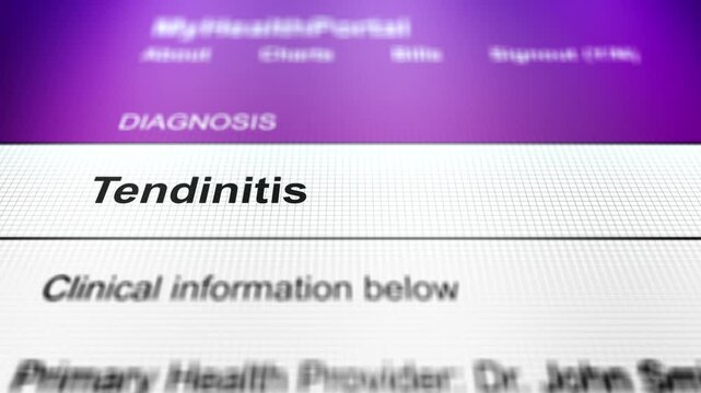 Generic Health Portal with Arm Health Problem Diagnosis - Tendinitis