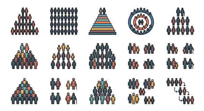 Diverse Human Group Arrangements: Pyramids, Circles, Rows, and Hierarchies