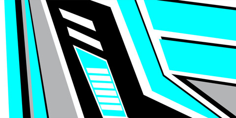 Cargo van decal design vector. Graphic abstract stripe racing background kit designs for wrap vehicle, race car, branding car. modern © fathor