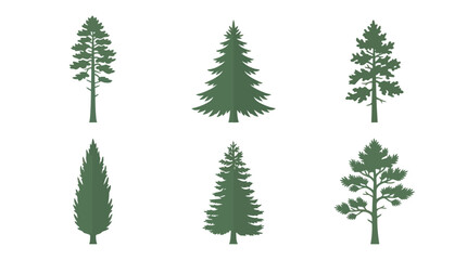 Coniferous tree silhouettes collection © Ditz