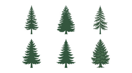 Obraz premium Forest tree silhouettes collection